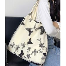 蝶モチーフトートバッグ大容量肩掛けバッグ