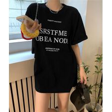 ロゴプリントTシャツ 半袖韓国風トップス