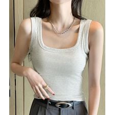タンクトップ レディース 無地 Uネック | ミニミニストア(miniministore)