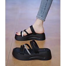 厚底サンダル クロスストラップ夏靴 軽量