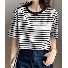 ボーダーtシャツ半袖 レディース 韓国風