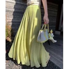 シフォンスカート ロングプリーツスカート
