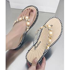 ビジュートングサンダル大人可愛いスリッパ