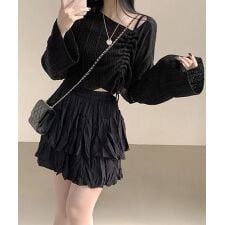 ドローストリング ニットアンサンブル春夏