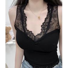 レースブラトップ パッド付きトップス
