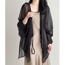 シアーカーディガン レディース薄手羽織り