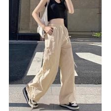 カーゴパンツ サイドリボン ワイドパンツ