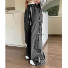カーゴパンツ サイドリボン ワイドパンツ