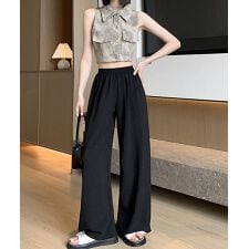 綿麻ワイドパンツ レディース きれいめ