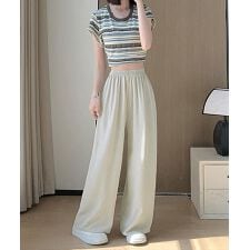 綿麻ワイドパンツ レディース きれいめ