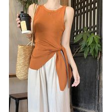 タンクトップ 韓国風 サイドスリット夏服