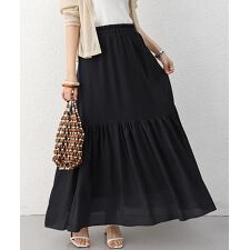ロングスカート シフォン 裏地付き 春夏