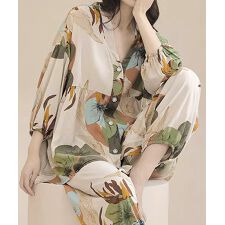 総柄パジャマ レディースルームウェア春夏