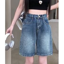デニムショートパンツ ハイウエスト美脚夏