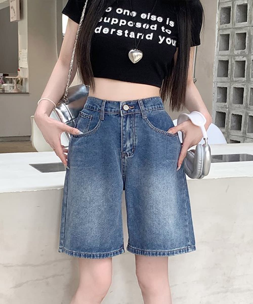 デニムショートパンツ ハイウエスト美脚夏 | ミニミニストア