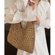 かごバッグ レディースストローバッグ軽量