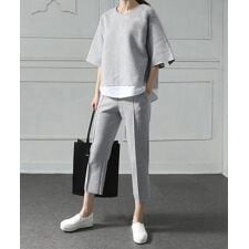 セットアップ レイヤード風カットソー春夏