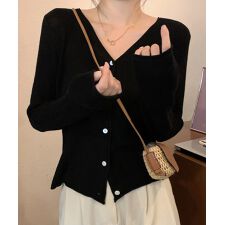 ニットカーディガンVネックニットトップス