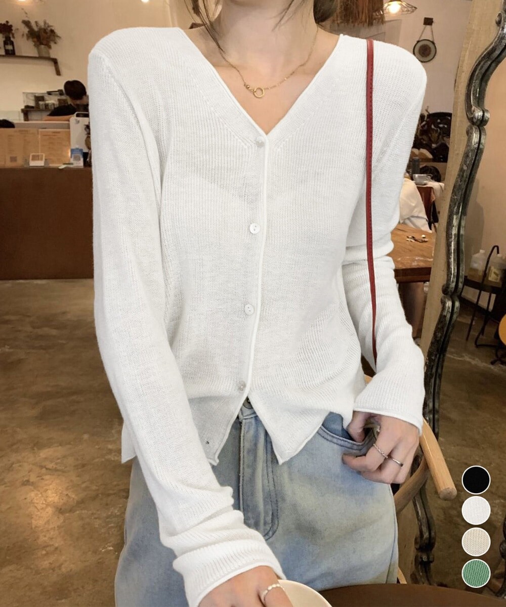 クロップドTシャツ カットソー カーディガン ショート丈 羽織り