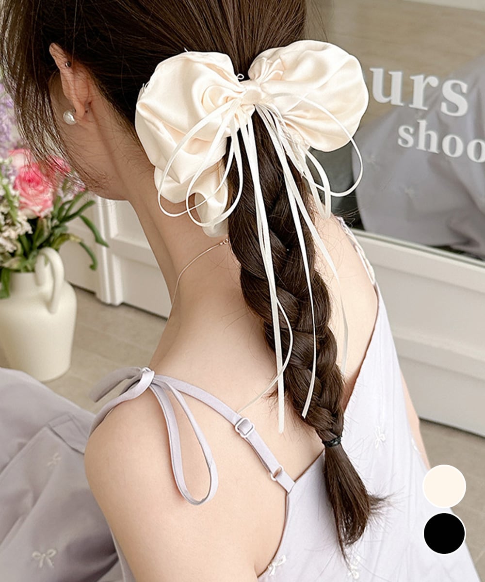シュシュ サテンリボン ヘアゴム 無地 | ミニミニストア(miniministore