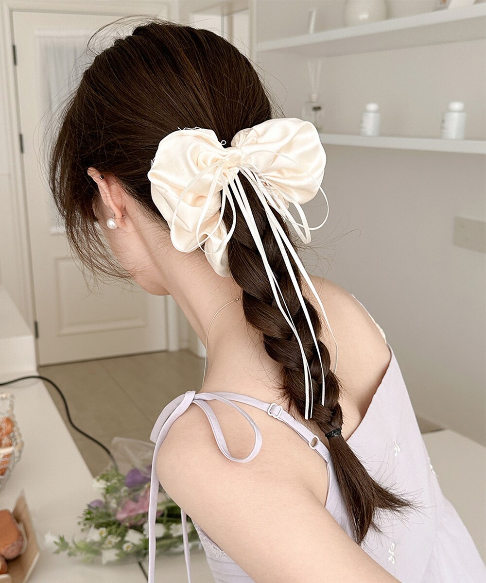 シュシュ サテンリボン ヘアゴム 無地 | ミニミニストア(miniministore