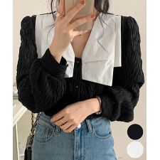 ミニミニストア(miniministore)のビッグカラー ワッシャーブラウス 韓国風