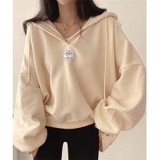 パーカー フード付きVネックプルオーバー