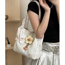 スカーフ付き 大容量トートバッグ 韓国風