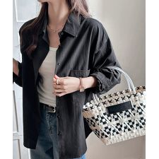 シャツレディースオーバーサイズ長袖シャツ