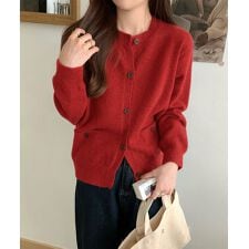 ニットカーディガン ポケット付き 秋冬服