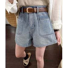 デニムショートパンツ ハイウエスト美脚夏