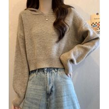 ニットパーカーフード付き ニットセーター