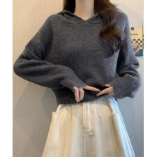 ニットパーカーフード付き ニットセーター