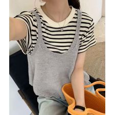 ニットベスト レディース 編み Aライン