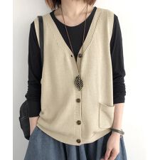 ミニミニストア(miniministore)のニットベスト レディース 前開きチョッキ