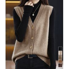 ミニミニストア(miniministore)のVネックニットベストレディースニットジレ