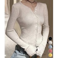 ミニミニストア(miniministore)のカラーネップヤーンニットカーディガン長袖