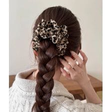 レオパード柄 ボリュームシュシュ 大きめ