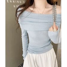 ミニミニストア(miniministore)のワイドオフショルダーニットトップス肩出し