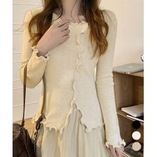 ミニミニストア(miniministore)のメロウフリルニット フロントスリット秋服