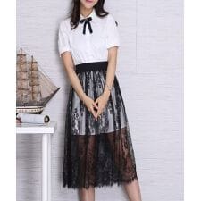 ロング丈 チュールスカート シースルー