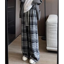 ミニミニストア(miniministore)のチェック柄パンツハイウエストワイドパンツ