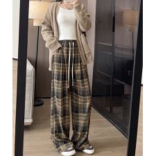 ミニミニストア(miniministore)のチェック柄パンツハイウエストワイドパンツ