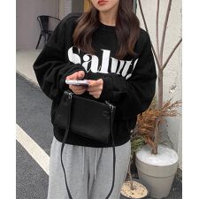 英字ロゴトレーナー裏起毛スウェット韓国風