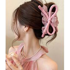 リボンヘアクリップ大きめ バンスクリップ