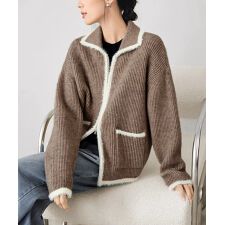 カーディガン 編みニット レディース