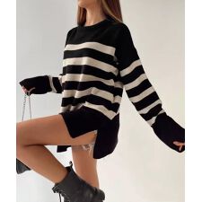 ニットトップス レディース ボーダー