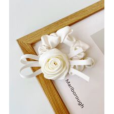 サテンシュシュ ヘアゴム ローズ