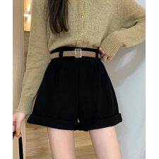 ベルト付き ショートパンツ コーデュロイ