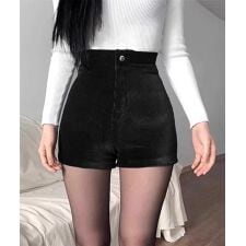 コーデュロイショートパンツ秋冬短パン脚長